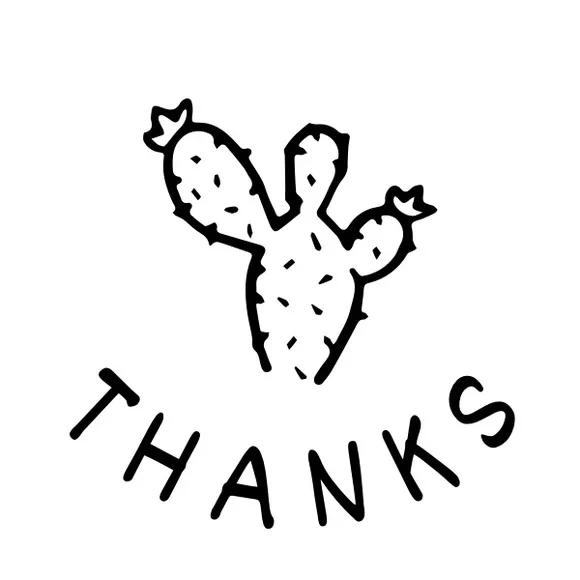 25 Thanks Blooming Cactus Stickers - Picture 4 of 5